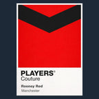 Manchester Rooney Red Classic Football Shirt Colours Frame Men's T-Shirt – red close-up detail shot of the Manchester Rooney