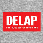 Rory Delap Logo Men's Hoodie – grey close-up detail shot of the Rory Delap Players Couture logo design