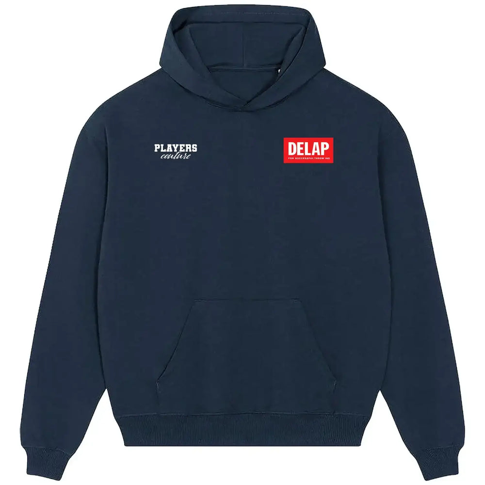 Rory Delap Logo Players Couture Men's Casual Hoodie - Navy / S | Burton, Carlisle, Coventry City, Derby County, Fashion Collection, Football, Hoodies, Ireland, Men's, MIddlesbrough, Southampton, Stoke City, Sunderland, Volume 1