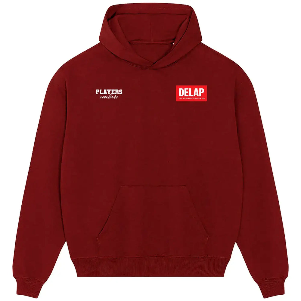 Rory Delap Logo Players Couture Men's Casual Hoodie - Red / S | Burton, Carlisle, Coventry City, Derby County, Fashion Collection, Football, Hoodies, Ireland, Men's, MIddlesbrough, Southampton, Stoke City, Sunderland, Volume 1