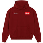 Rory Delap hoodie – red men's hoodie featuring the Rory Delap Players Couture logo