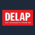 Rory Delap Logo Men's Hoodie – navy close-up detail shot of the Rory Delap Players Couture logo design