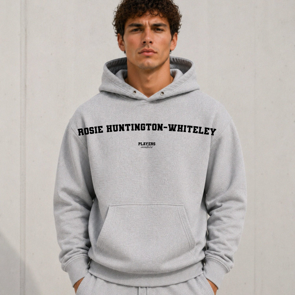 Rosie Huntington-Whiteley name-print hoodie - grey