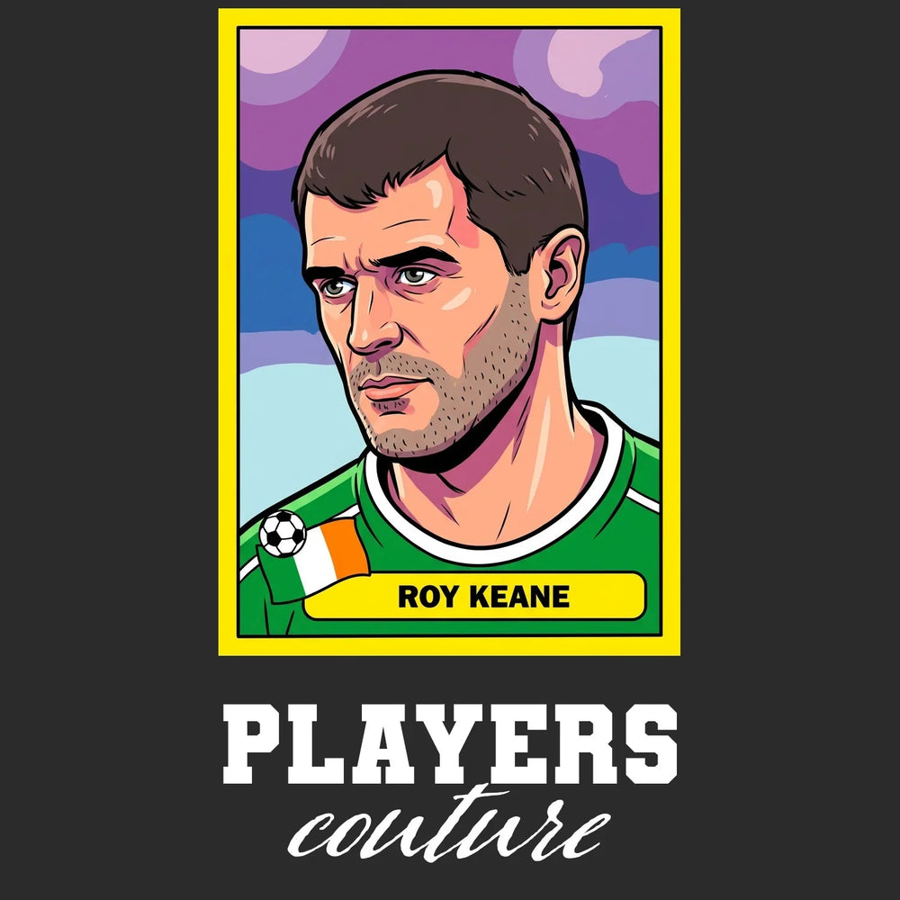 Roy Keane World Cup Sticker Kids T-Shirt – roy keane black Players Couture design