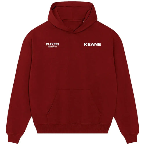 Roy Keane hoodie – red men's hoodie featuring the Roy Keane Players Couture logo