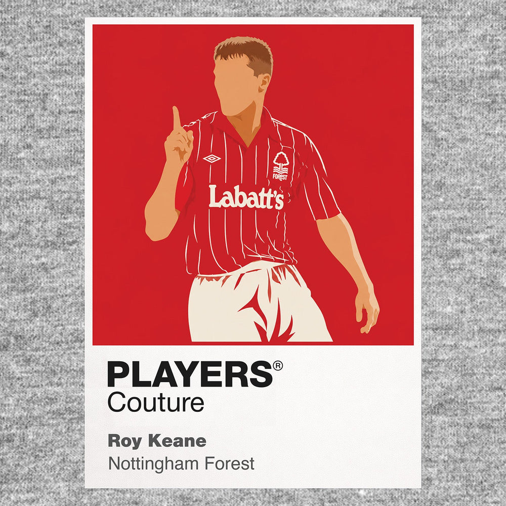 Roy Keane Nottingham Forest Icon Frame Men's Hoodie — Gray Artwork