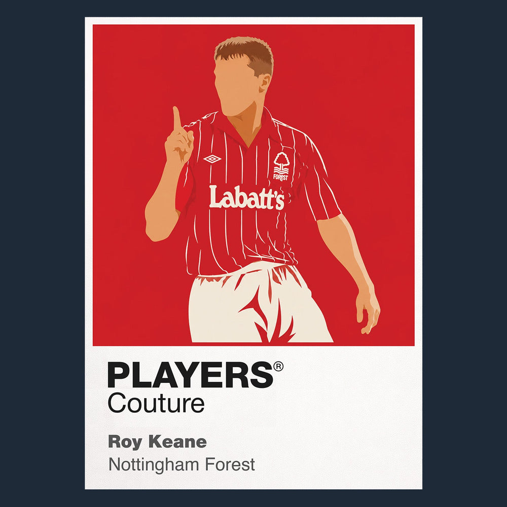Roy Keane Nottingham Forest Icon Frame Men's Hoodie — Navy Artwork