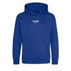 Essentials Collection hoodie – blue kids' hoodie with white Essentials Collection letters and Players Couture logo on the