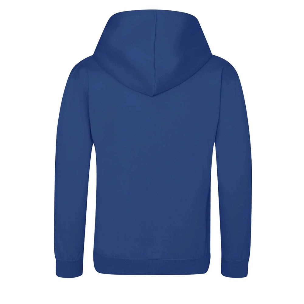 Essentials Collection hoodie – blue kids' hoodie with white Essentials Collection letters and Players Couture logo on the