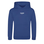 Essentials Collection hoodie – blue kids' hoodie with white Essentials Collection letters and Players Couture logo on the