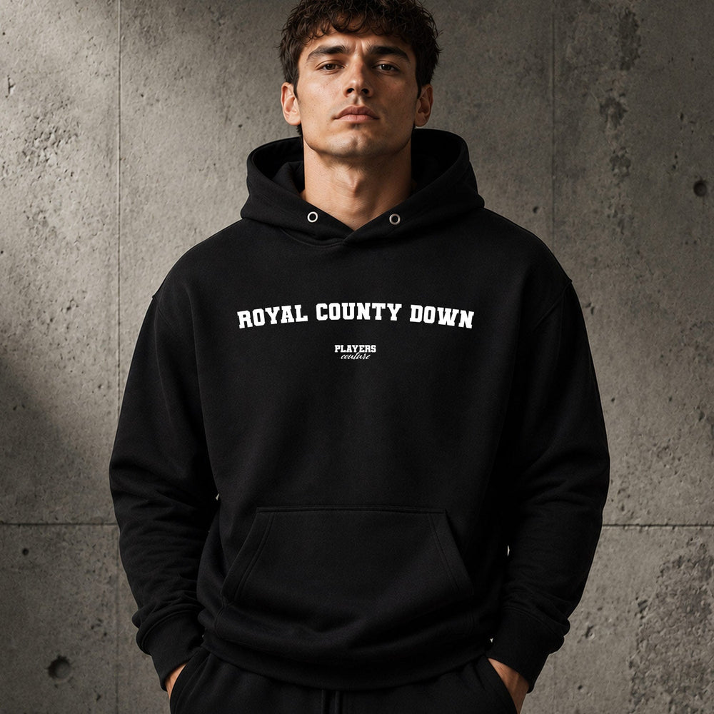Royal County Down name-print hoodie - black