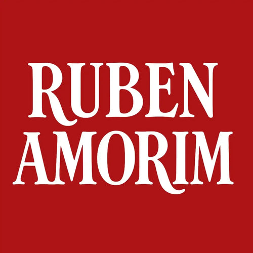 Ruben Amorim Logo Men's Hoodie – red close-up detail shot of the Ruben Amorim Players Couture logo design