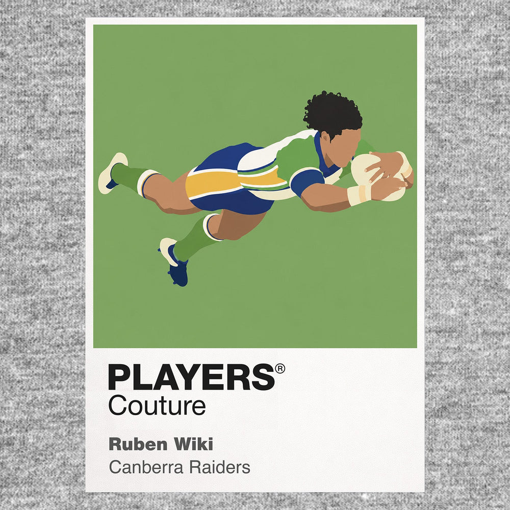 Ruben Wiki Canberra Raiders rugby league T-shirt grey