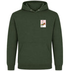 Ruby Walsh horse racing hoodie – mens earthy green hoodie view