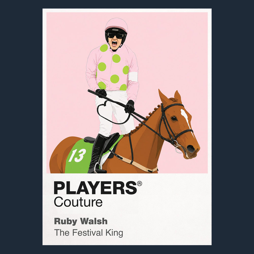 Ruby Walsh horse racing hoodie – navy view
