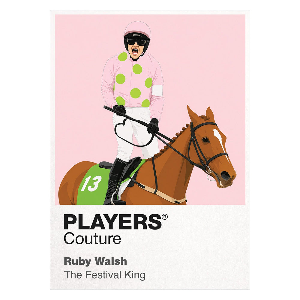 Ruby Walsh horse racing T-shirt – white view