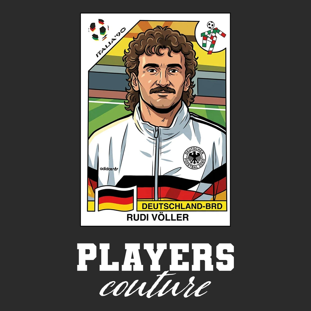 Rudi Voller World Cup Sticker Kids T-Shirt – rudi voller black Players Couture design