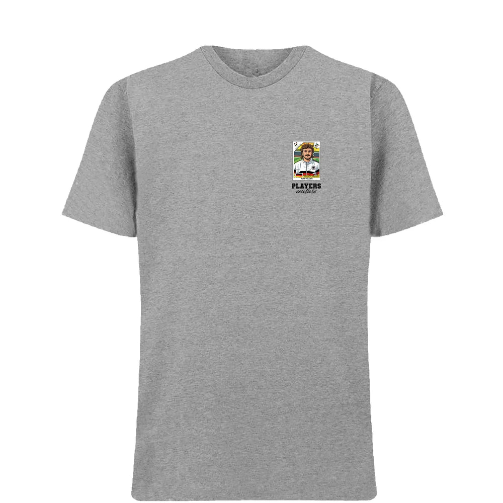 Rudi Voller World Cup t-shirt – grey men's t-shirt featuring the Rudi Voller World Cup Players Couture logo