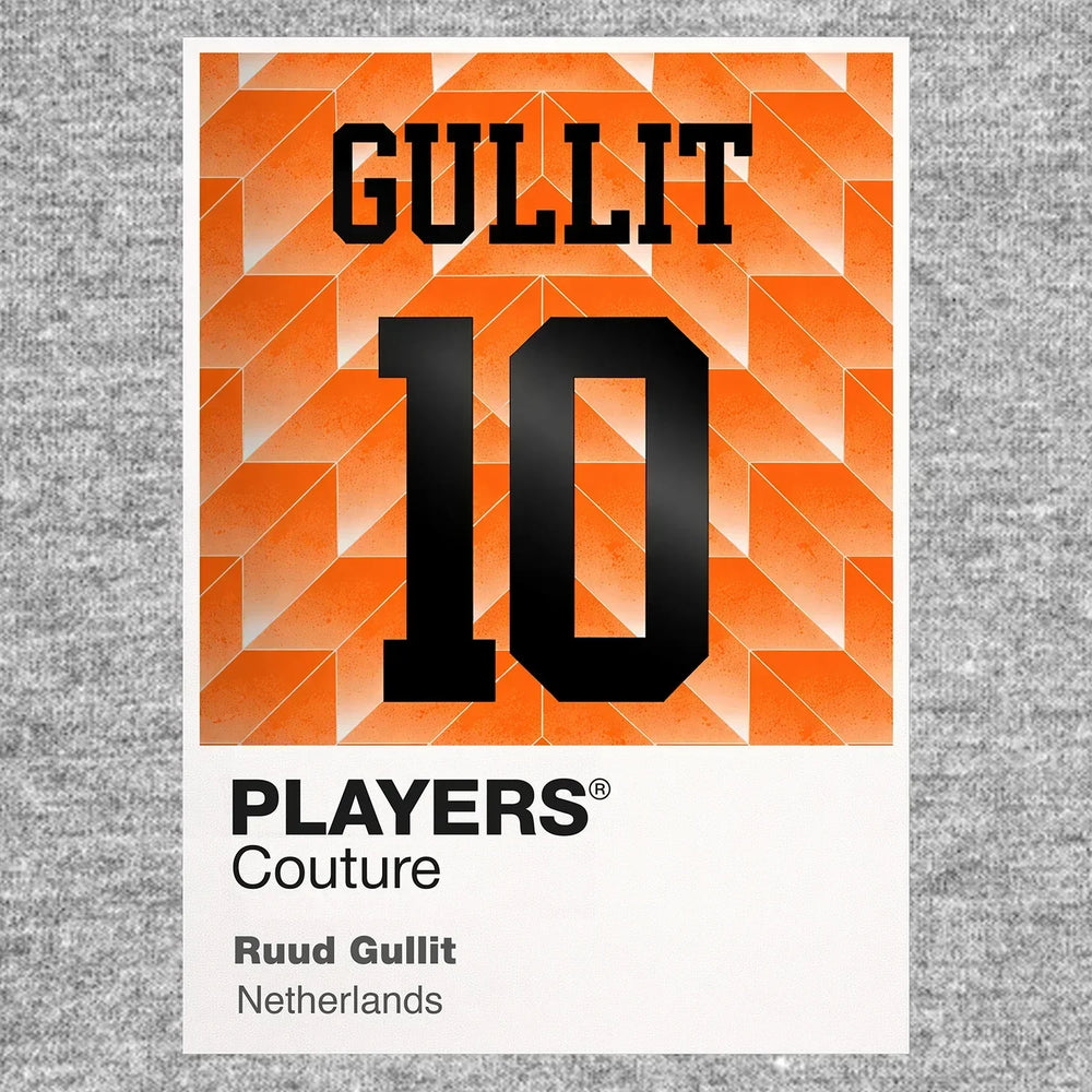 Ruud Gullit 10 Football Shirt Frame Men's Hoodie – grey close-up detail shot of the Ruud Gullit 10 Football Players Couture