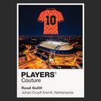Ruud Gullit Netherlands Icons in Lights Frame artwork in black