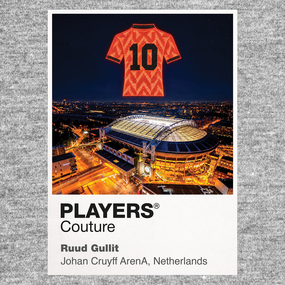 Ruud Gullit Netherlands Icons in Lights Frame artwork in grey