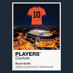 Ruud Gullit Netherlands Icons in Lights Frame artwork in navy