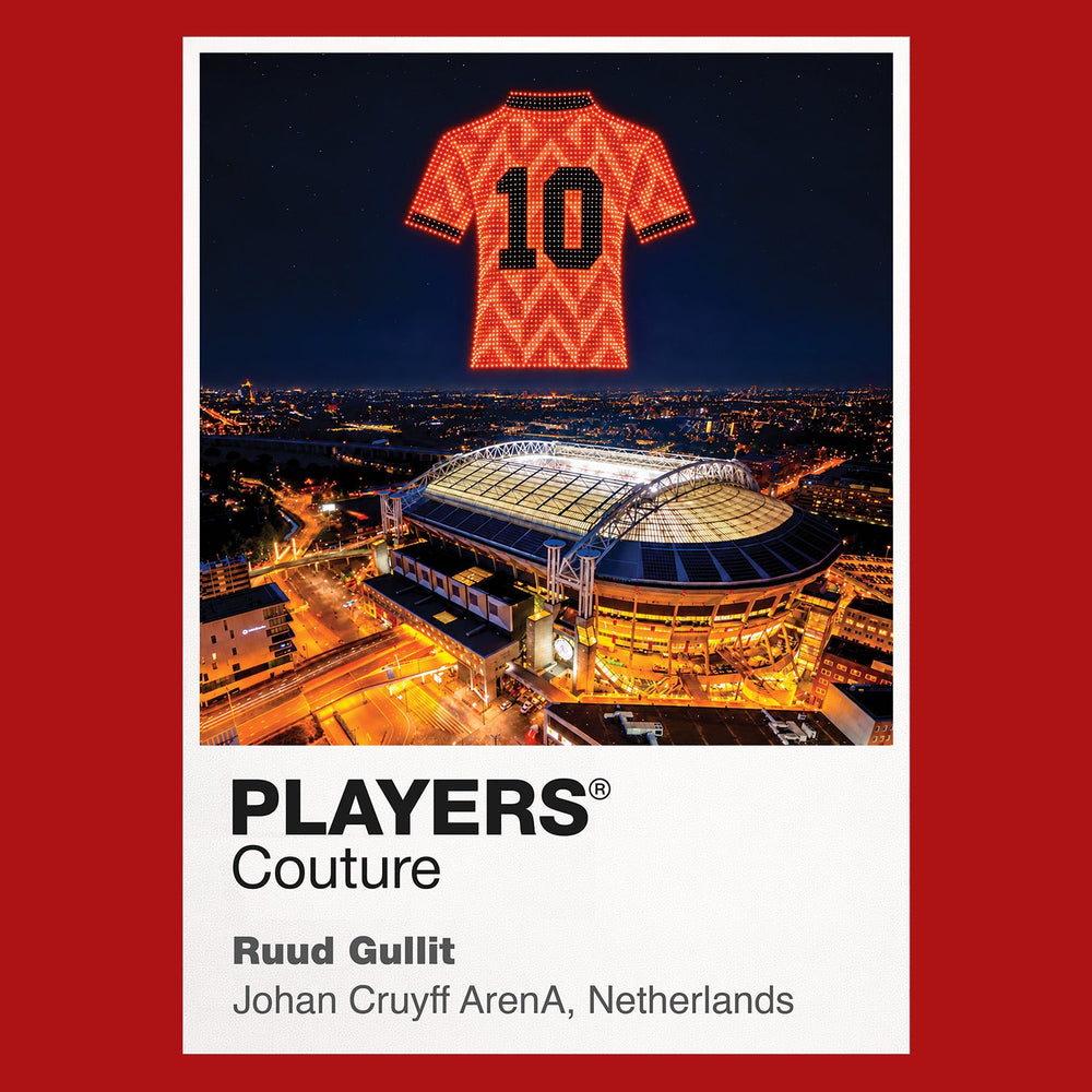 Ruud Gullit Netherlands Icons in Lights Frame artwork in red