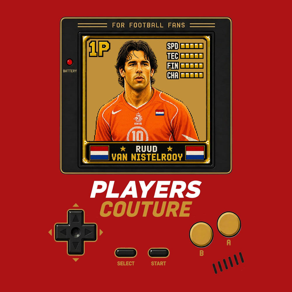 Ruud van Nistelrooy 1P 8-Bit t-shirt retro gaming design by Players Couture