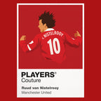Ruud van Nistelrooy Manchester United red Icon Frame artwork detail