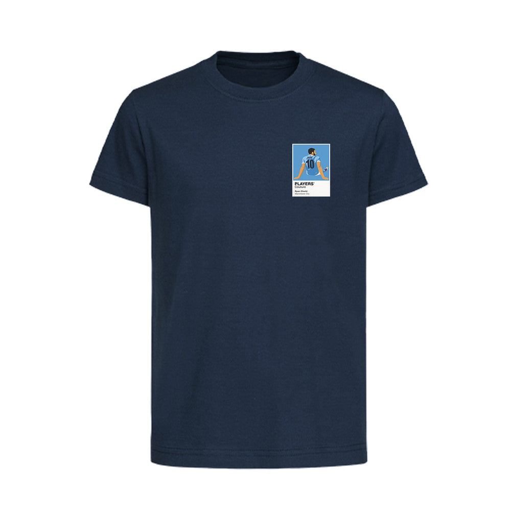 Ryan Cherki Manchester City Icon Frame Kids T-Shirt — Navy