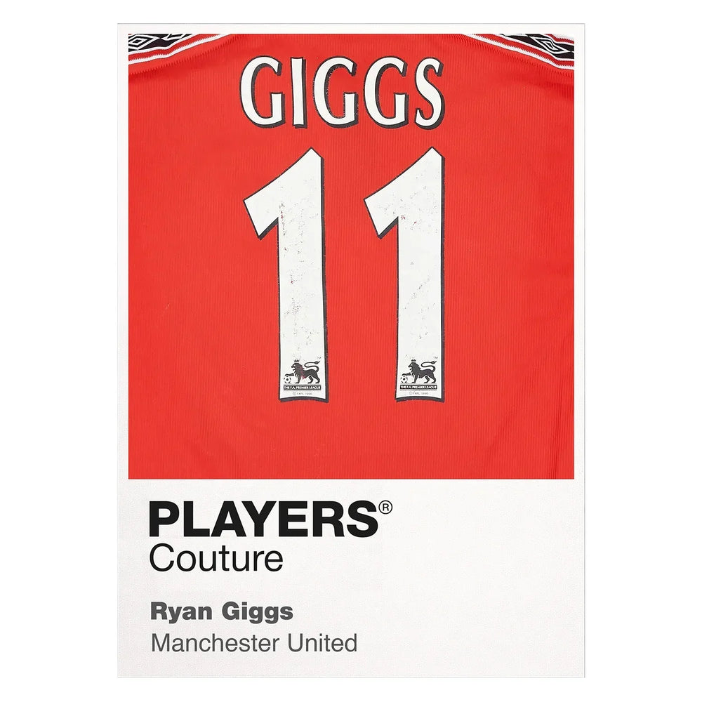 Ryan Giggs 11 Football Shirt Frame Men's Hoodie – white close-up detail shot of the Ryan Giggs 11 Football Players Couture