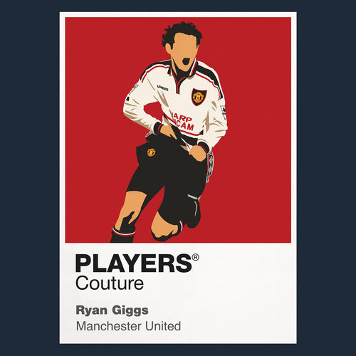 Ryan Giggs Manchester United Icon Frame Men's Hoodie — Navy Artwork