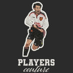 Ryan Giggs Badge Men's Hoodie – black close-up detail shot of the Ryan Giggs Players Couture logo design
