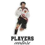 Ryan Giggs Badge Men's Hoodie – white close-up detail shot of the Ryan Giggs Players Couture logo design