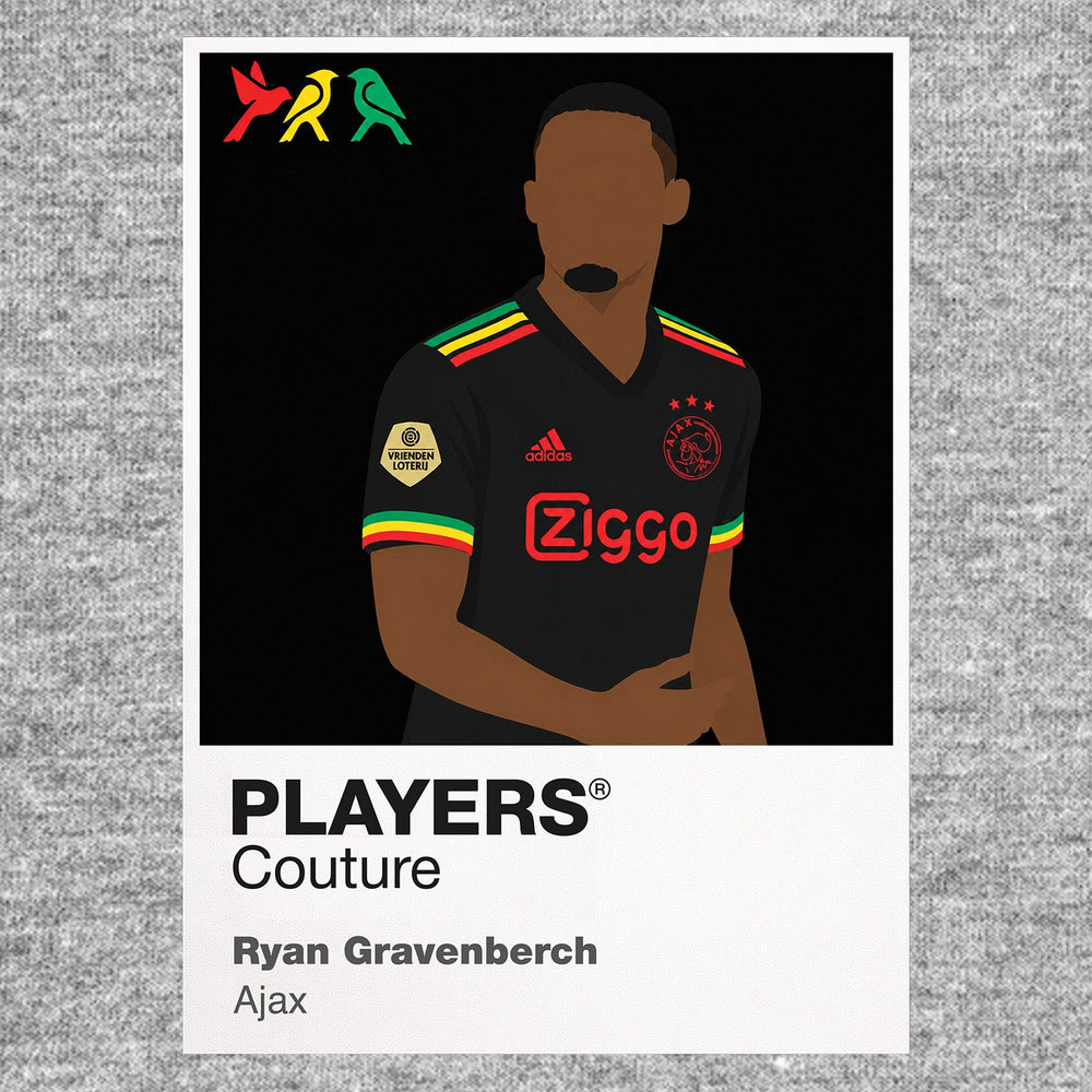 Ryan Gravenberch Ajax Icon Frame artwork in grey