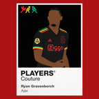 Ryan Gravenberch Ajax Icon Frame artwork in red