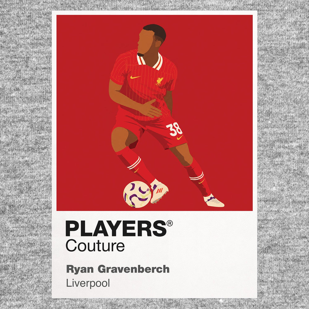 Ryan Gravenberch Liverpool Icon Frame Men's Hoodie — Gray Artwork