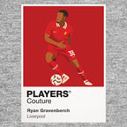 Ryan Gravenberch Liverpool Icon Frame Men's Hoodie — Gray Artwork