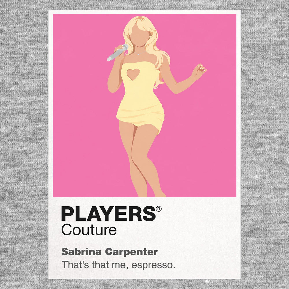 Sabrina Carpenter Sabrina Carpenter's vintage show-business styling and playful pop confidence Icon Frame artwork in grey