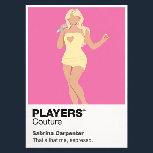 Sabrina Carpenter Sabrina Carpenter's vintage show-business styling and playful pop confidence Icon Frame artwork in navy