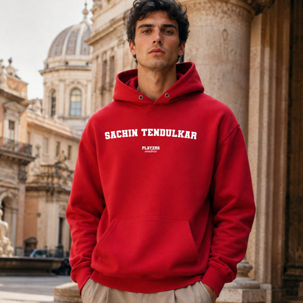 Sachin Tendulkar name-print hoodie - red
