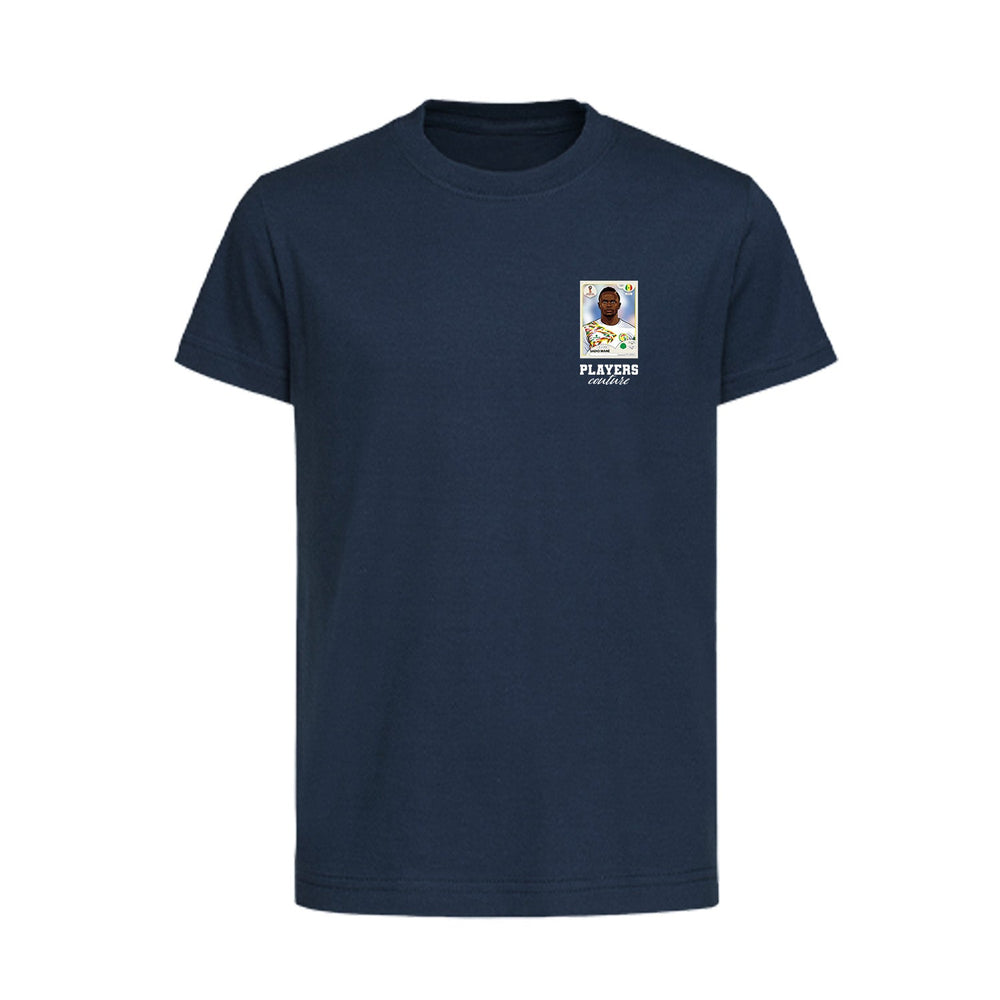 Sadio Mane World Cup Sticker Kids T-Shirt – sadio mane sticker kids navy tshirt Players Couture design