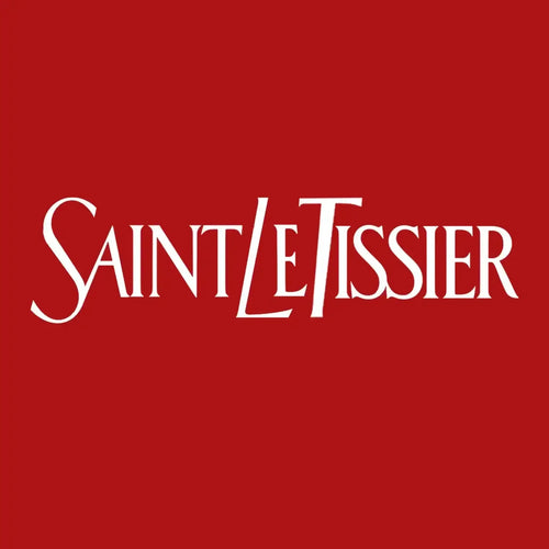 Saint Le Tissier Logo Men's Hoodie – red close-up detail shot of the Saint Le Tissier Players Couture logo design