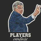 Sam Allardyce Badge Men's Hoodie – black close-up detail shot of the Sam Allardyce Players Couture logo design