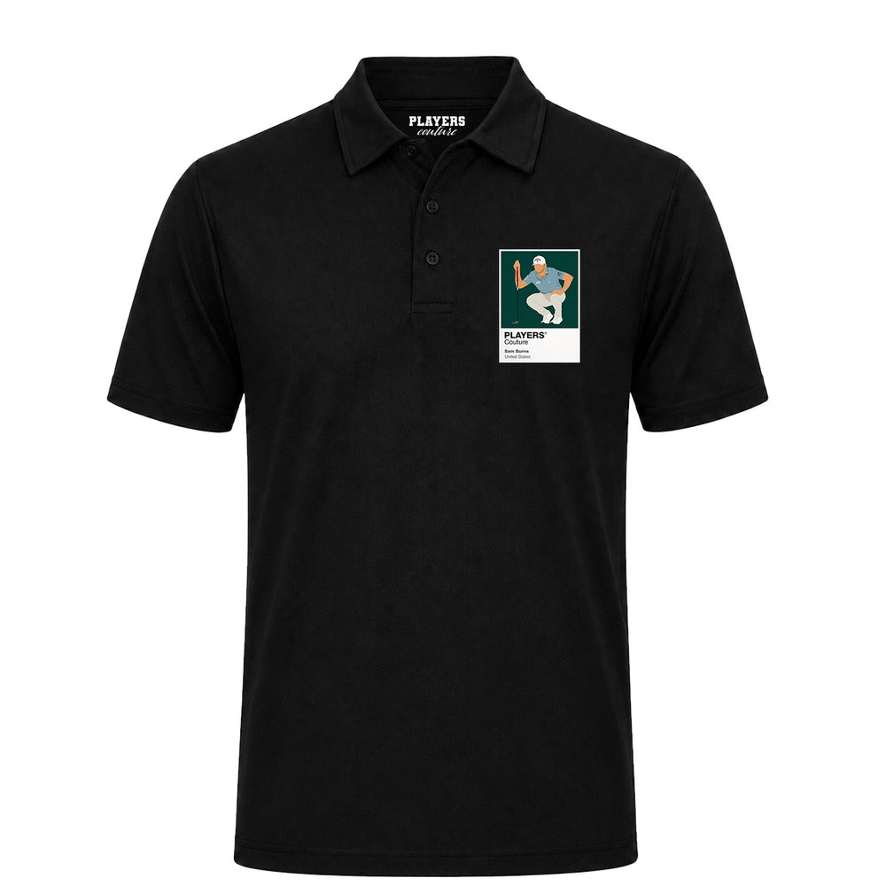 Sam Burns Golf Icon Frame Men's Polo Shirt - Black