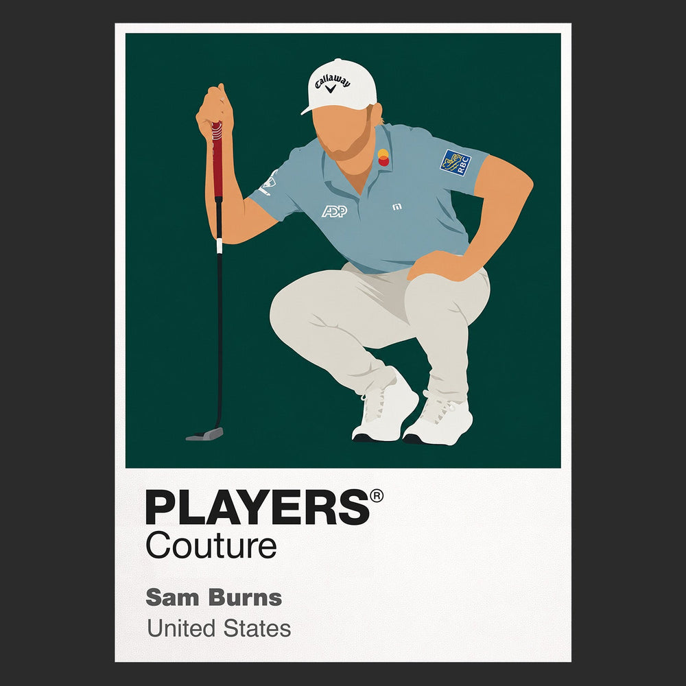Sam Burns Golf Icon Frame Men's Polo Shirt