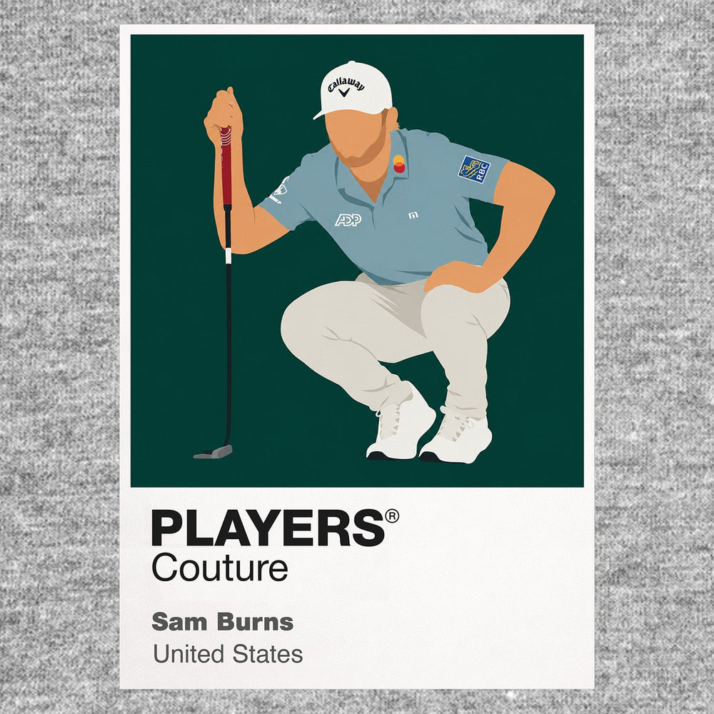 Sam Burns Golf Icon Frame Men's Polo Shirt