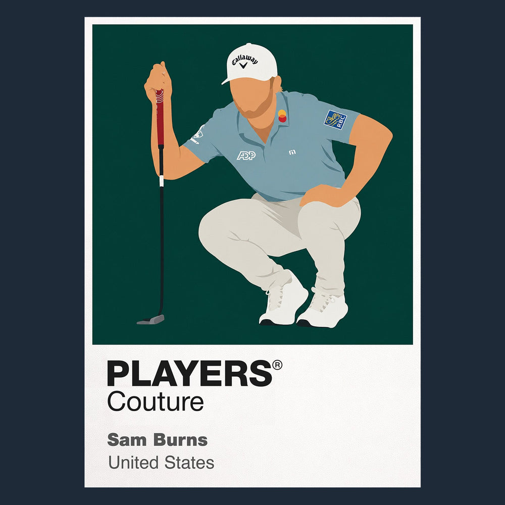 Sam Burns Golf Icon Frame Men's Polo Shirt