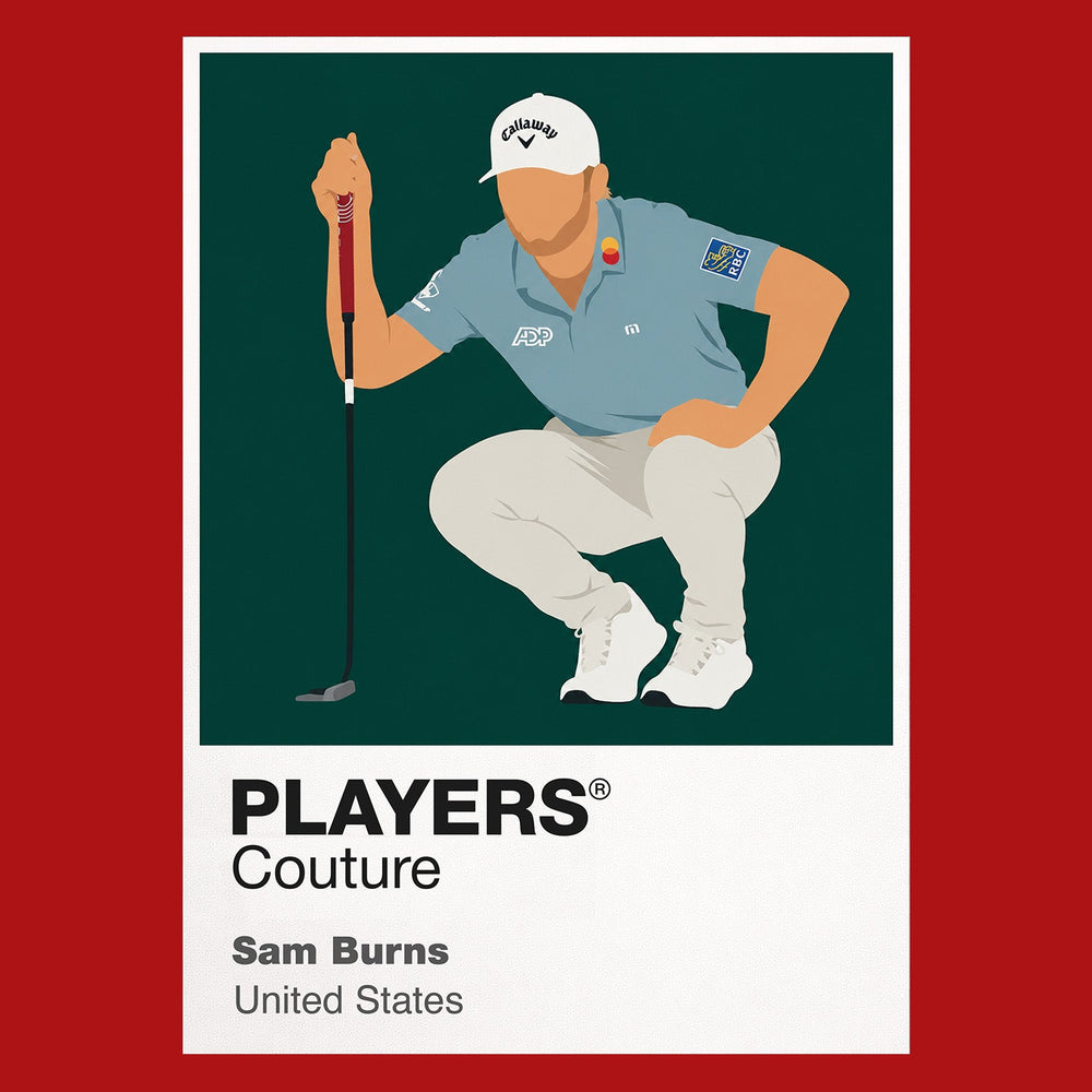 Sam Burns Golf Icon Frame Men's Polo Shirt