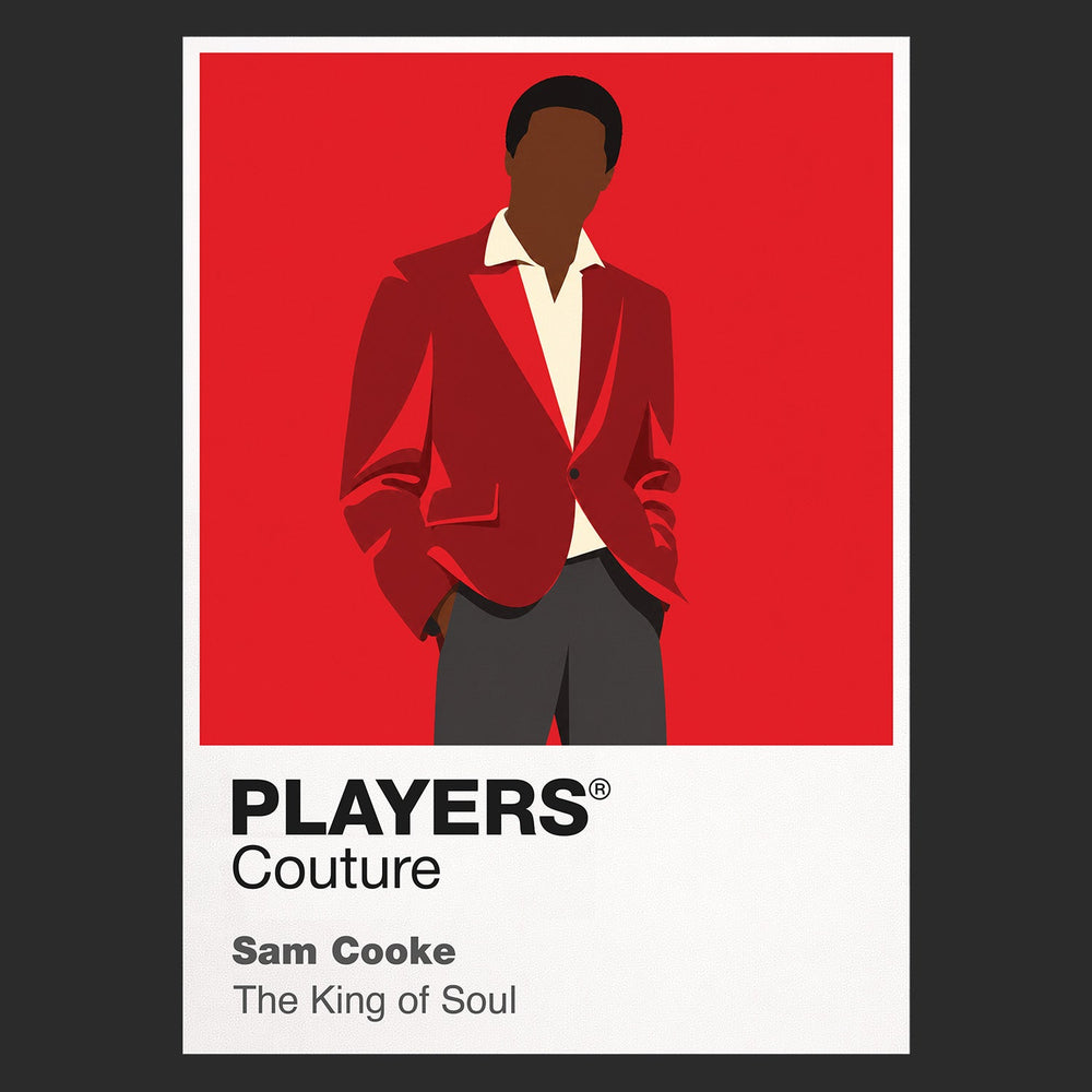 Sam Cooke Sam Cooke's tailored elegance and poised gospel-to-soul performance style Icon Frame artwork in black